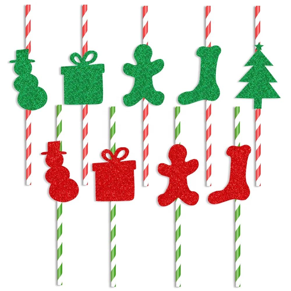 Christmas Paper Straws for Christmas Party Favors Drinking Paper Straws for Christmas Party Decorations Birthday Party Supplies