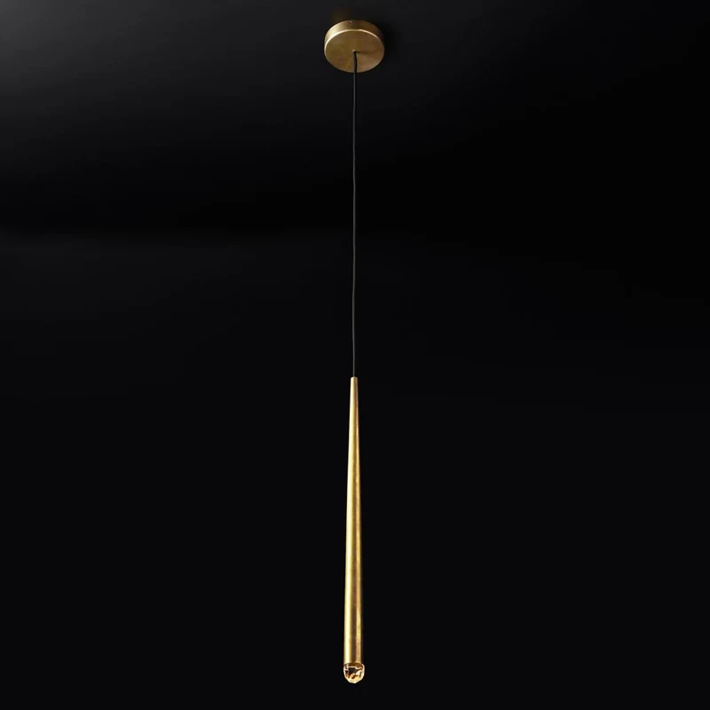 Postmodern Antique  Gold Crystal Brass LED Pendant Lamp Vintage Adjustable Hanging Lamp Home Dining Room Hotels Villas Light