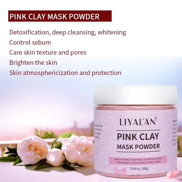 Make Your Own Brand 100% Pure Natural Rose Pink Clay Bentonite Whiten Exfoliating Soft Facial Mask Powder