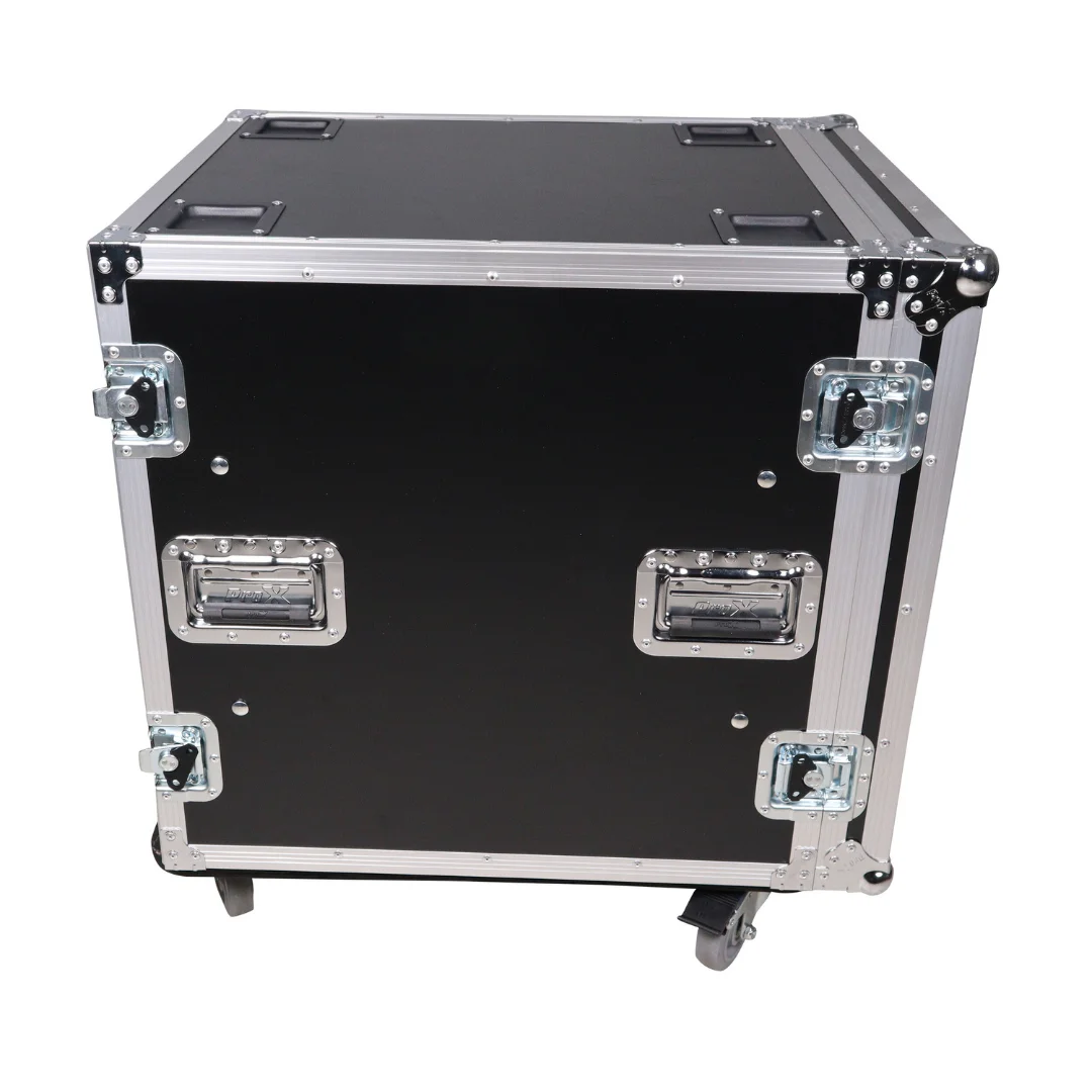 Factory Wholesale Custom Size 12U Large Space Shockproof Waterproof Amp Rack 24 Inch Depth ATA Flight Case Wheels Tool Cases