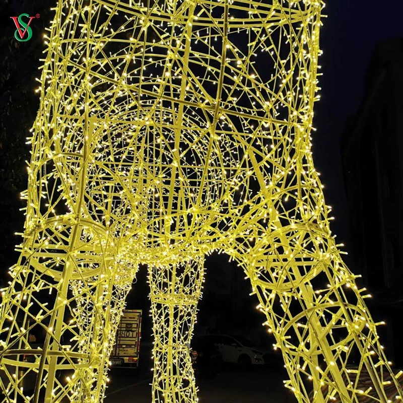 Рождественское украшение уличная светодиодная 3D лошадь скульптура животного веревка для торгового центра