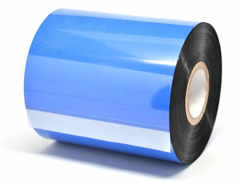 
AEBO Factory Wax Thermal Transfer Ribbon Silver/Blue Leader Film for Desktop Packing Labels Printer 90*360 