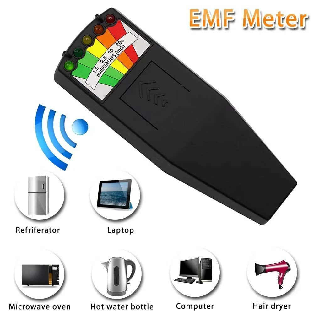 5 LED Light EMF Meter Magnetic Field Detector Ghost Hunting Paranormal Equipment Tester Portable