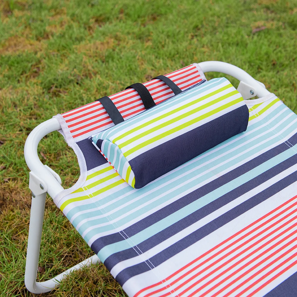 Folding Beach Chairs with  Towel Bar Portable Lightweight Reclining Chair Outdoor for Sand Sunbathing Camping Lawn