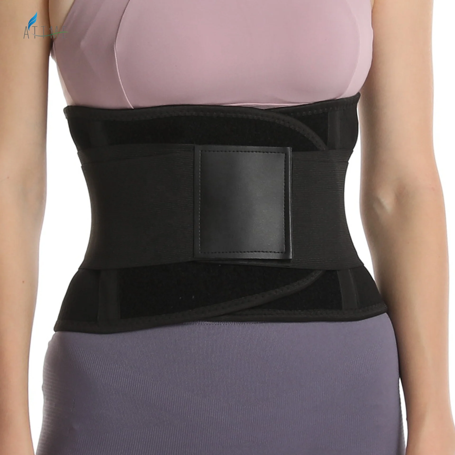 
Amazon top seller OEM neoprene sauna waist trimmer double belt neoprene waist trainer belt for weight loss with adjustable hooks 