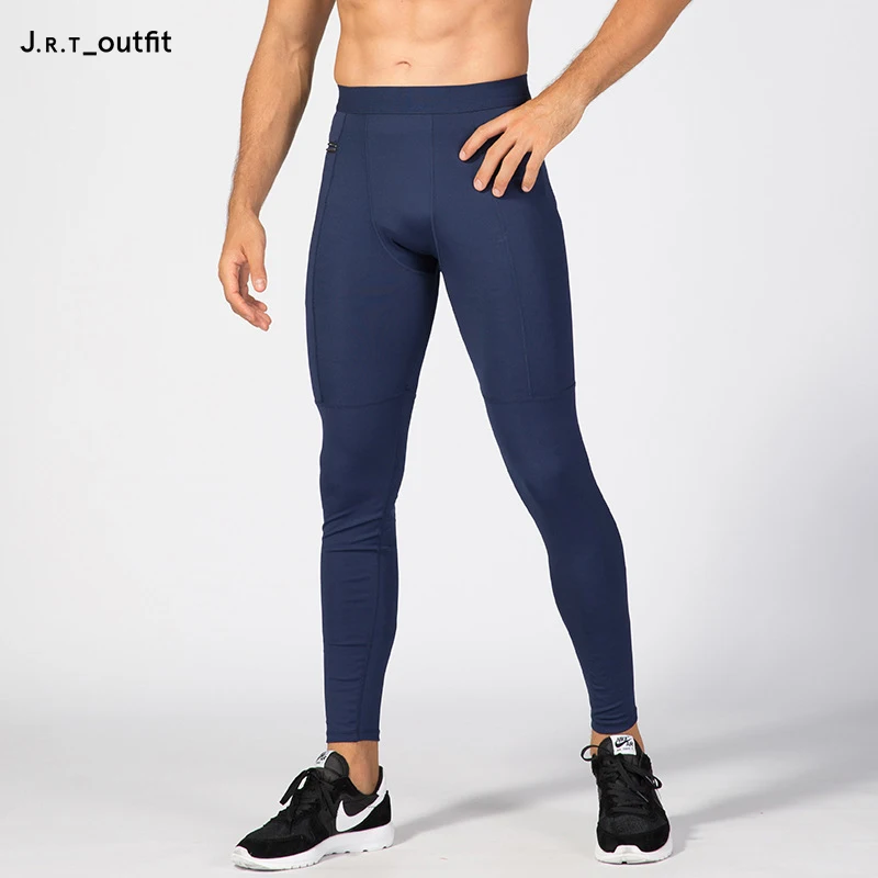 High Quality Solid Color Four-way Stretch Lightweight Men Gym Yoga Tight Seamless Pocket Leggings