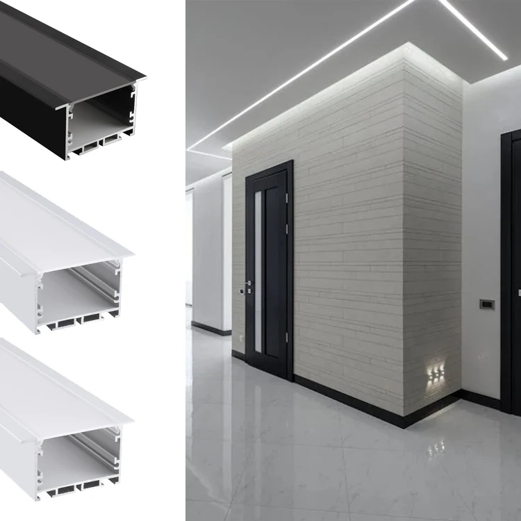 surface mount led aluminum profile light recessed channel plaster extrusion