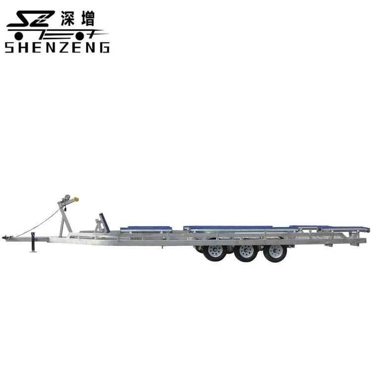 customized 41 foot length three axle galvanized boat trailer