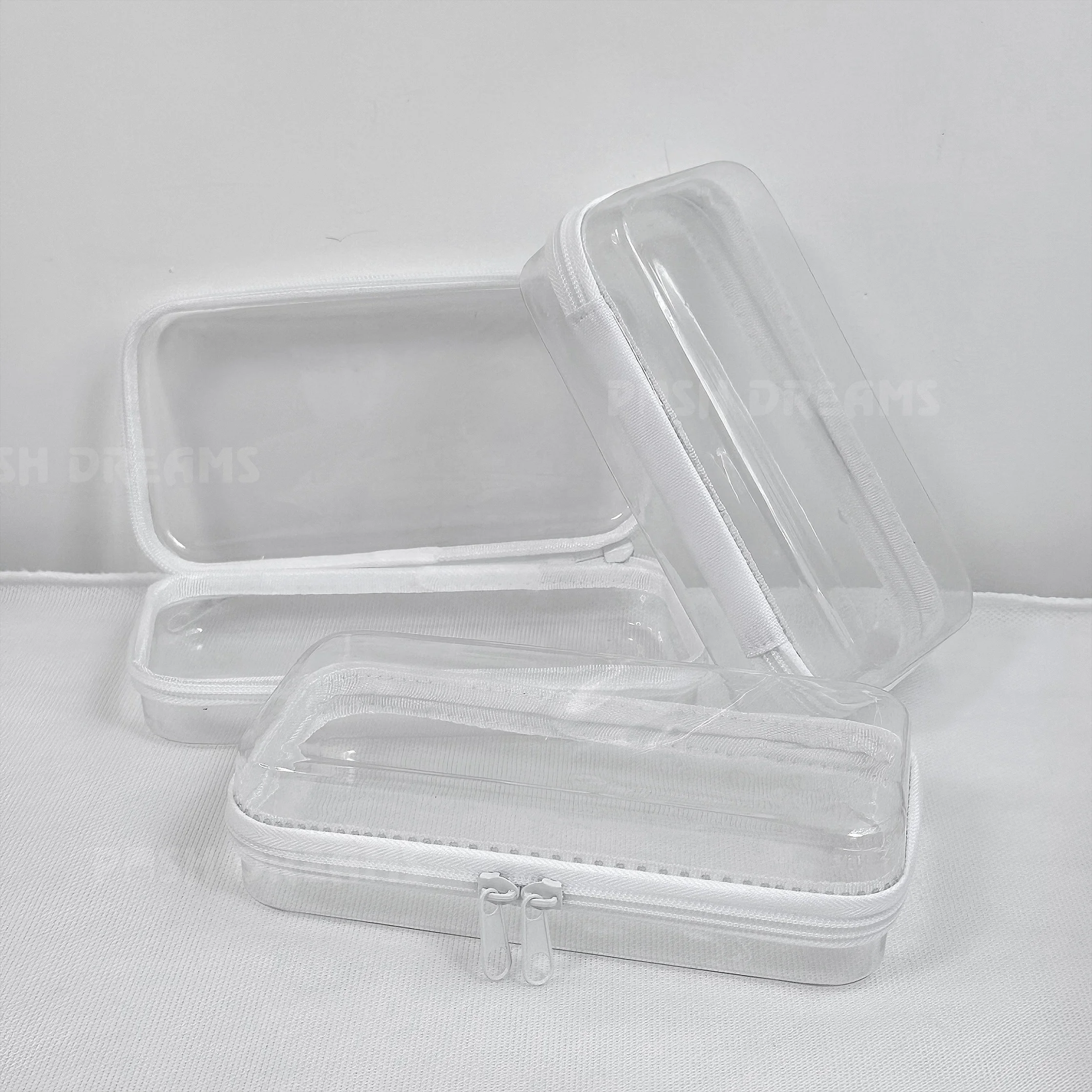 POSH DREAMS Zipper hard storage  hot pressed carry food storage box clear plastic toy case durability and safety