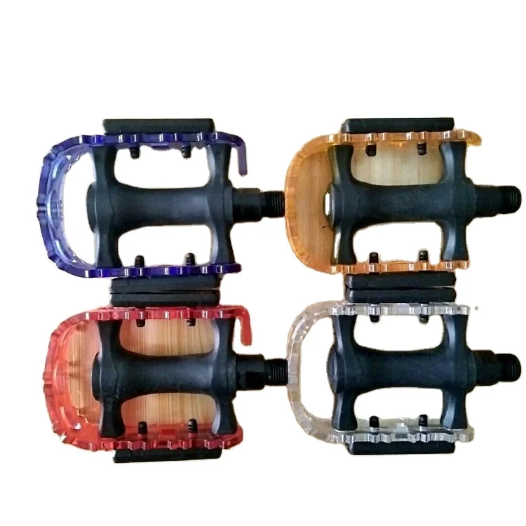 colorful bearing black cheap Bike foldable pedals Mountain bicycle pedals Plastic MTB pedals for kids