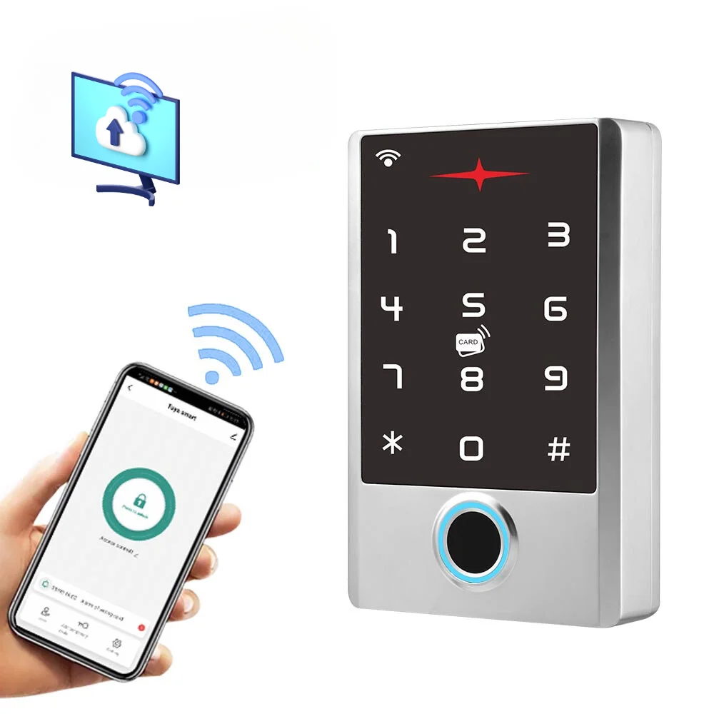 Wifi Door Access Control System IP68 Waterproof Standalone Keypad RFID Card Fingerprint Entry ODM Customizable Support