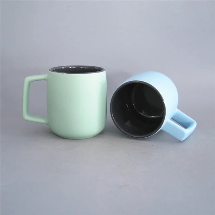 Wholesale Coffee Mugs Custom Inner Color Ceramic Mug With Square Handle