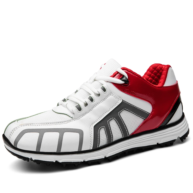 
Golf Shoes Custom Cheap Waterproof Rubber Sole Leather Spikes Golf Shoes For Men 