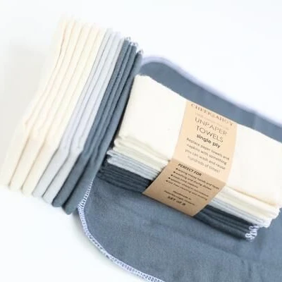 Eco friendly paperless baby organic unbleached cleaning cloth washable napkins kitchen unpaper towel