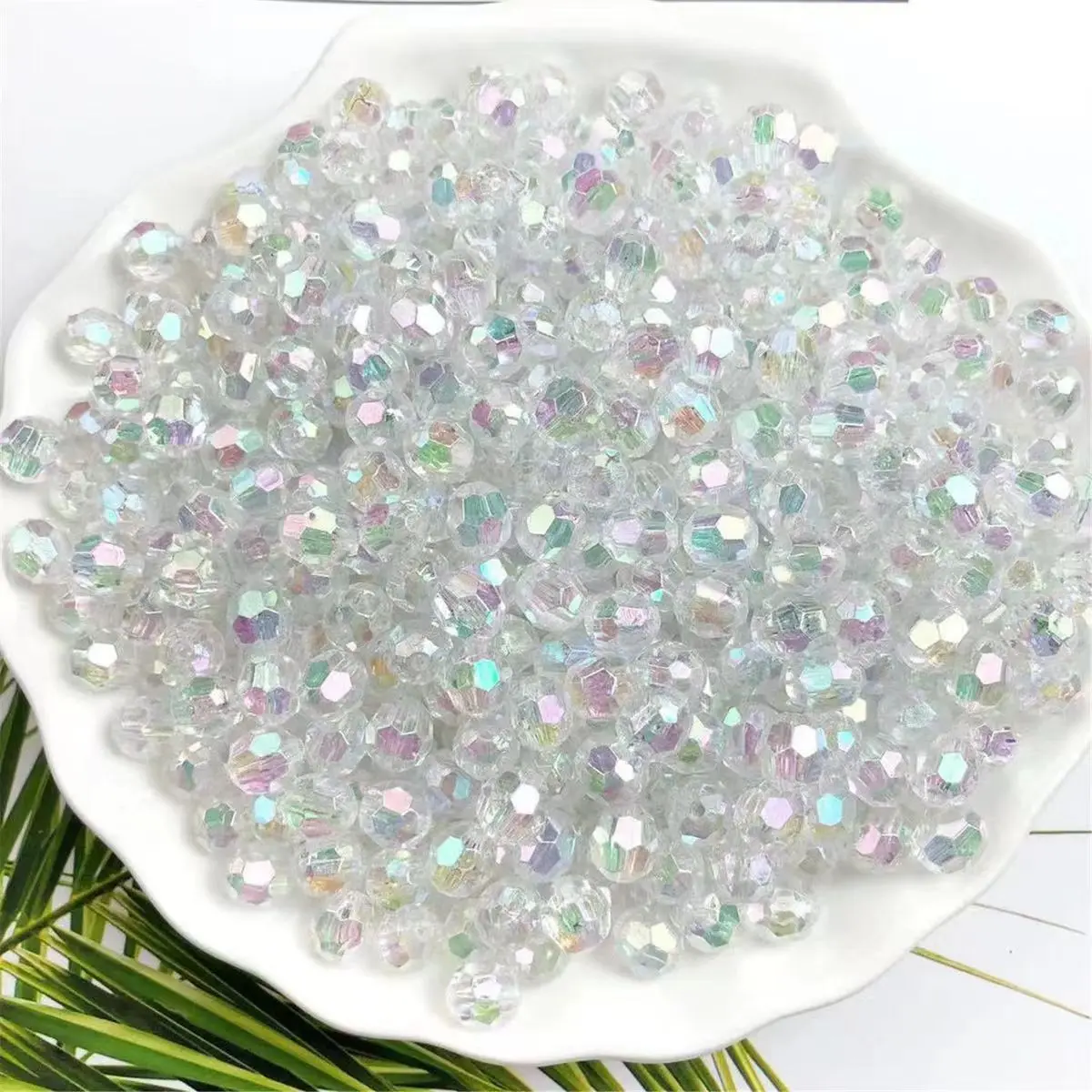 Wholesale 500g/bag  AB Colors Hair Beads Acrylic 32 Faceted Beads For DIY Jewelry Accessories Bags