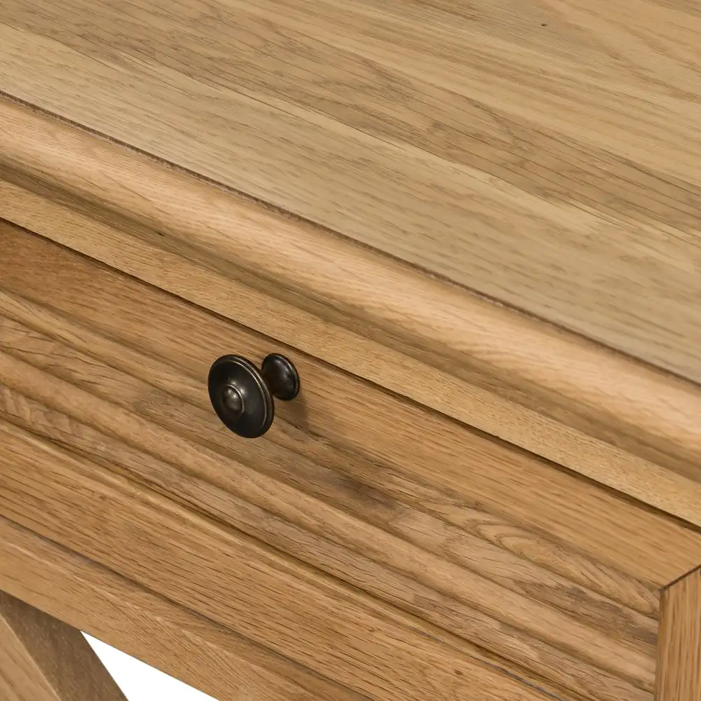 Hamptons Style Matt Clear Lacquer Bedroom Furniture Bedside Table Drawer Wood Oak Nightstand