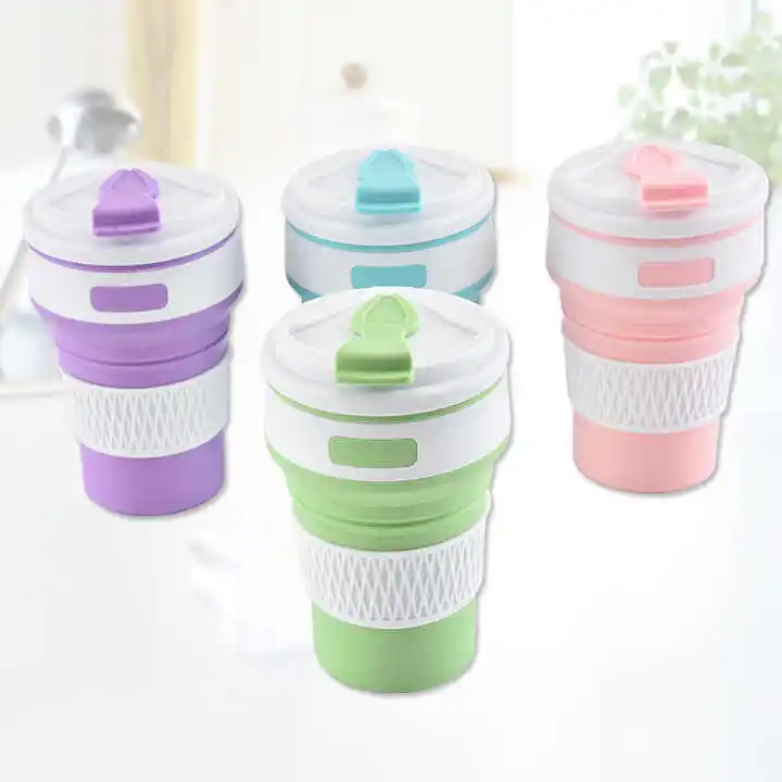 Reusable Travel Mugs Collapsible Silicone Folding Cup Foldable Collapsible Cup Custom