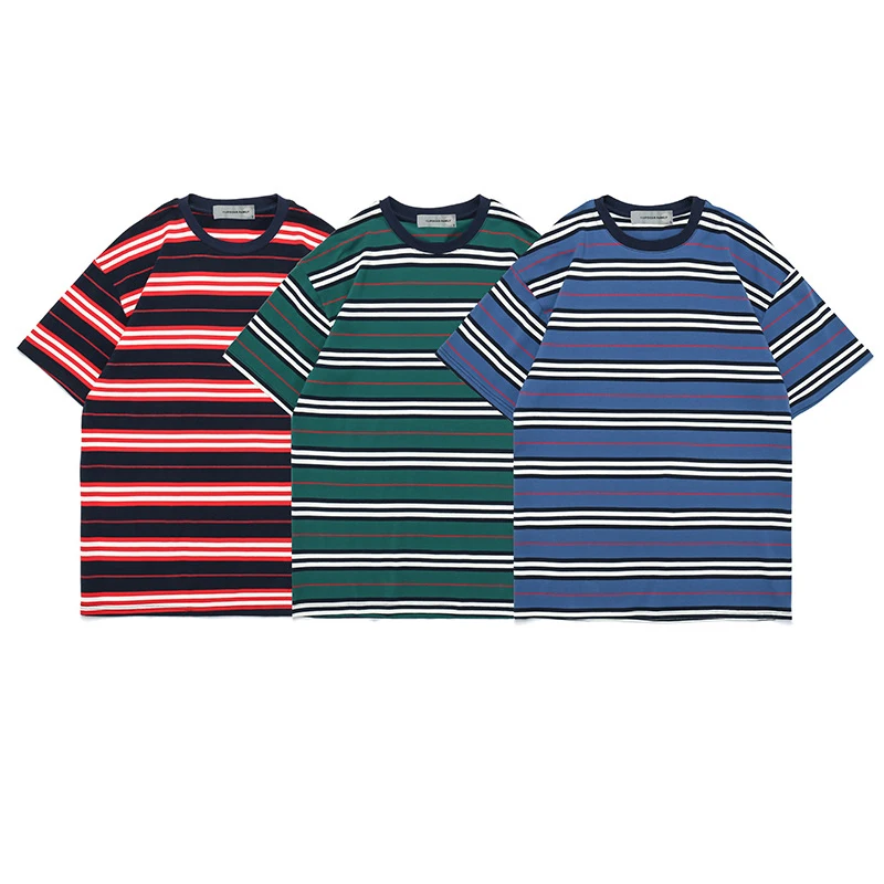 
Unisex Designer Maglietta high quality Plain manufacturers Wholesale loose latest Cheap striped t shirt 