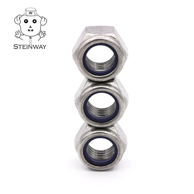 Гайка с завода в наличии 18-8 SUS304 316 нержавеющая сталь DIN985 самоблокирующийся подшипник скейтборд самоблокирующаяся нейлоновая фиксирующая гайка