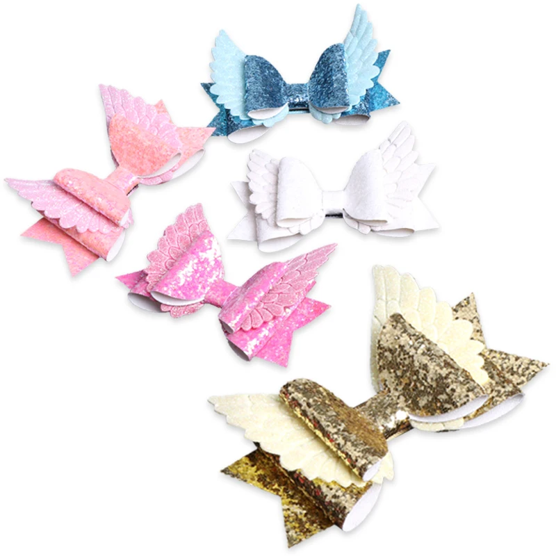 DIY women hair accessories colorful korean girls alligator  ribbon hair clip bow