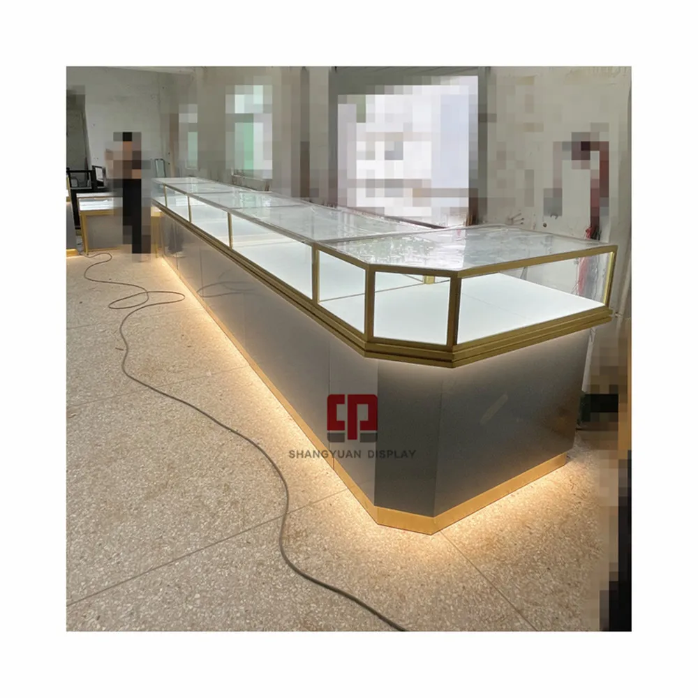 Factory High Quality Jewelry Display Cabinet Manufacturer Jewelry Store Showcase Custom High End Glass Jewelry Display Case