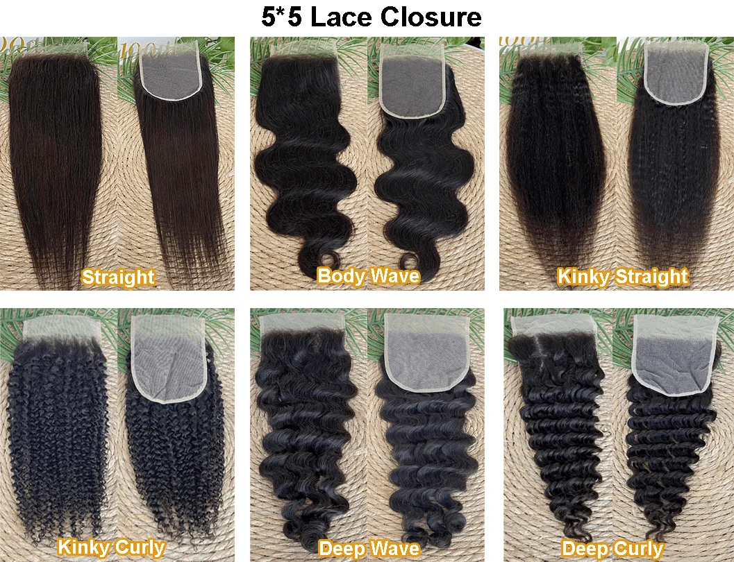 12A Grade Top Quality GDY Human Hair 4*4 HD Transparent Lace Base Closures and Frontals Virgin Cuticle Aligned Brazilian Hair