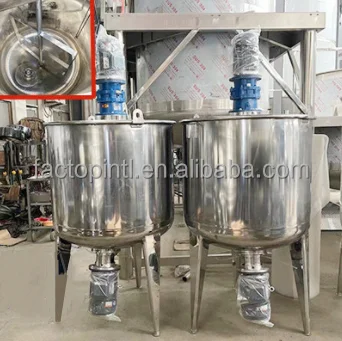 Stainless steel mixer type electric heating for hand wash liquid mixing tank