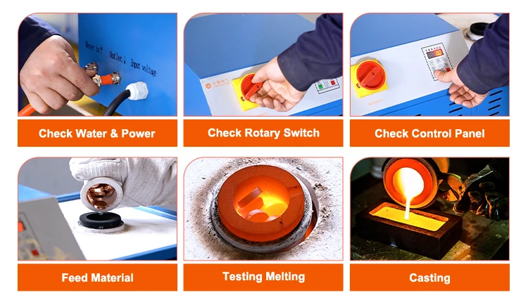 10KG Industrial Gold Melting Crucibles Furnace Electric Induction Small Silver cooper smelting oven for sale