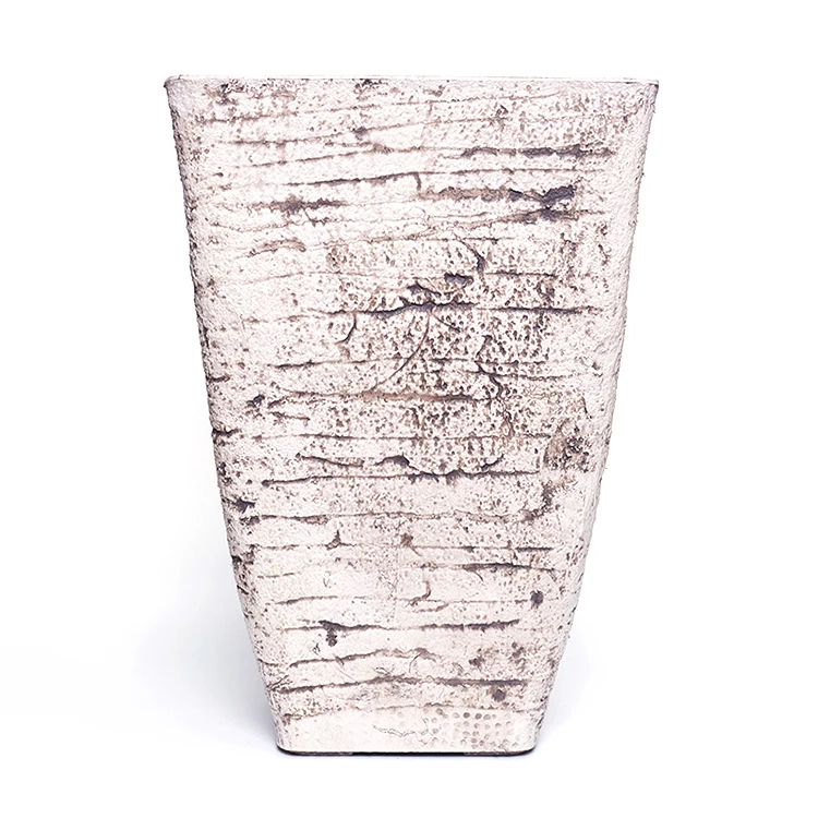 Stone garden products factory custom recycled plastic stone planter extra large outdoor pots for plants tree