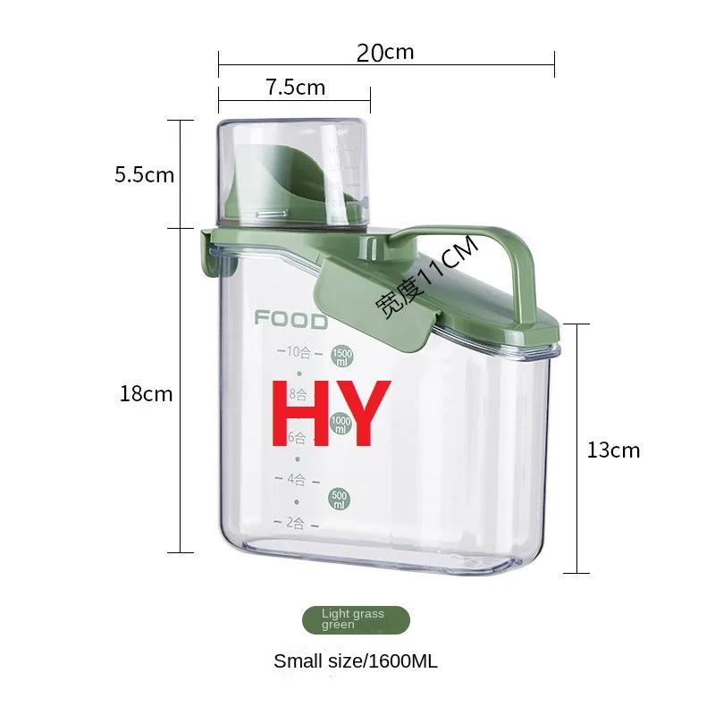 2800ML Plastic Bulk Food Storage Container Grain Transparent Tank Rice Barrel Cereal Dispenser with silicone sealing ring