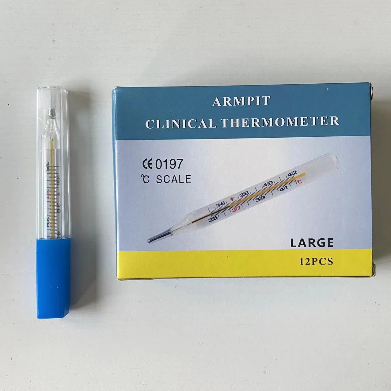 Home or hospital use&medical Large Size Oral mercury thermometers clinical Glass Oral Mouth Armpit red mercury thermometer