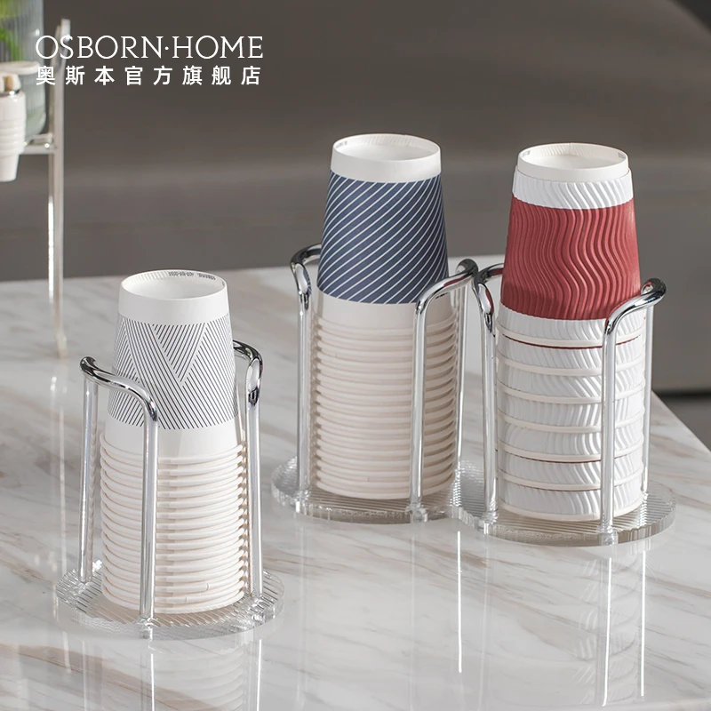 OSBORN disposable cup taker Wall Mount Cup Dispenser Pull-type Cup Holder With Paste For Home coffee shop