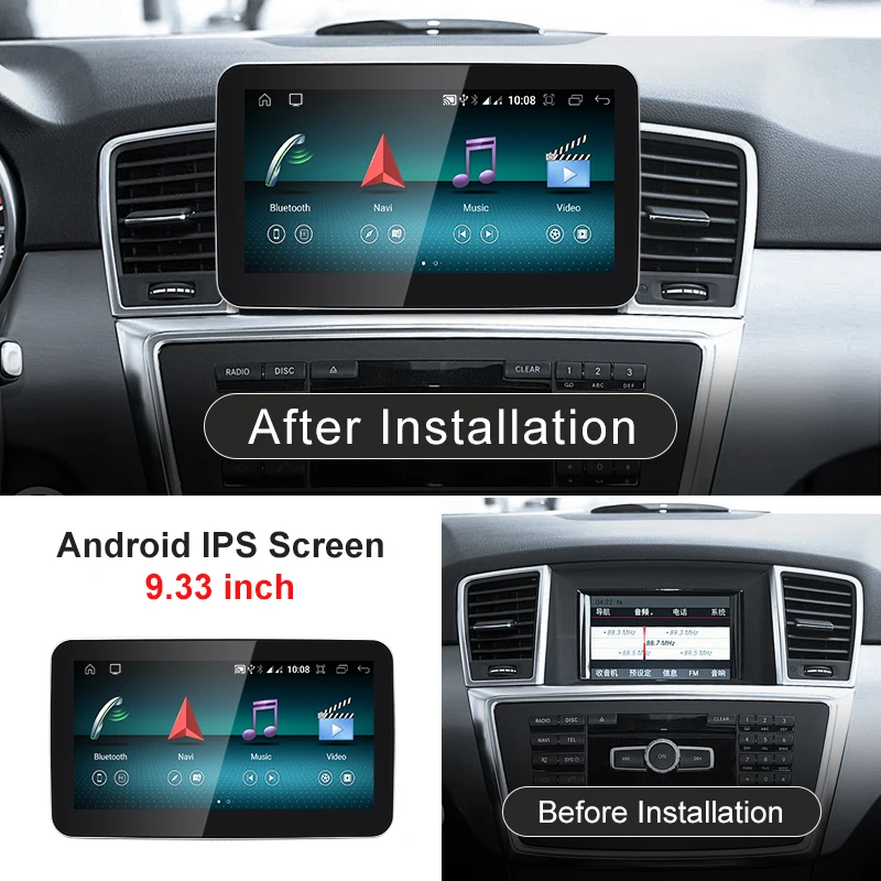 2024 New Car Multimedia Wireless Android AUTO CarPlay 9.33inch 8.4inch Screen For Mercedes Benz M Class W166 ML250 ML350 GL