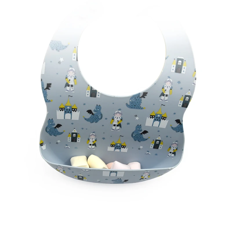 Silicone Pocket Baby Toddler Bibs Waterproof Washable Bibs BPA Free Cute Silicone Baby Bibs for Babies