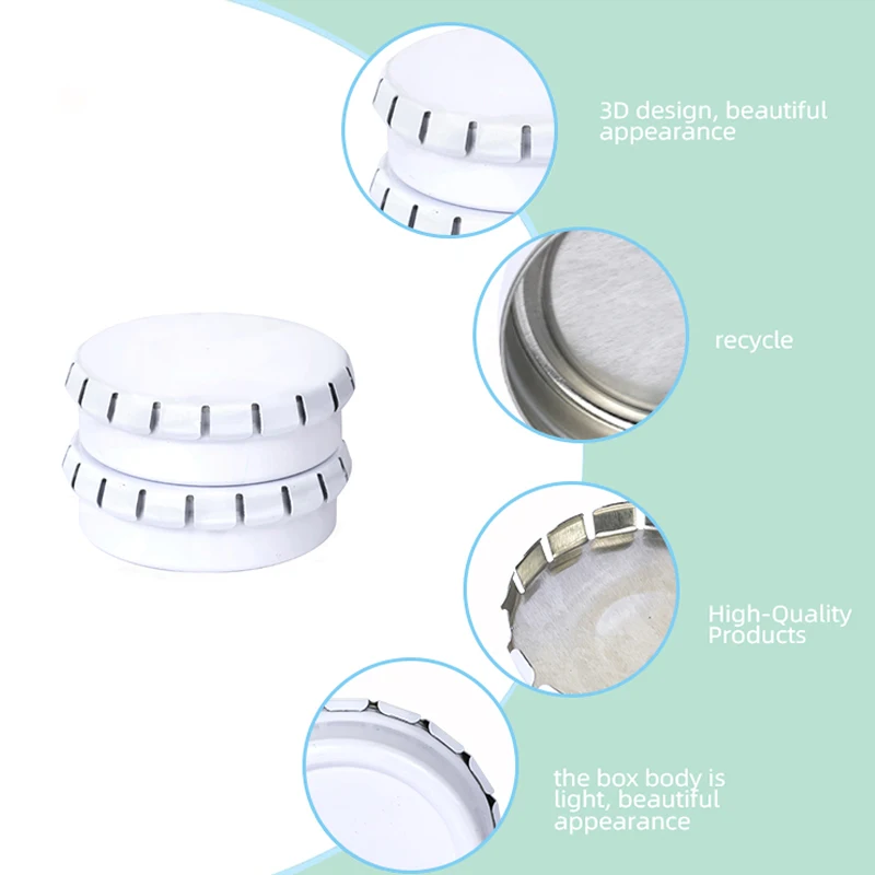 Factory Custom Metal Mint Box Small Round Childproof Tins Can Click Clack Tin For Bonbon Small Flat Round Metal Tin100ml