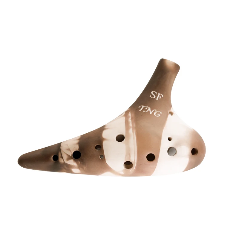 Hot Sale In Stock musical ocarina instrumento 12 Hole Ceramic Tenor Horn  double ocarina flute