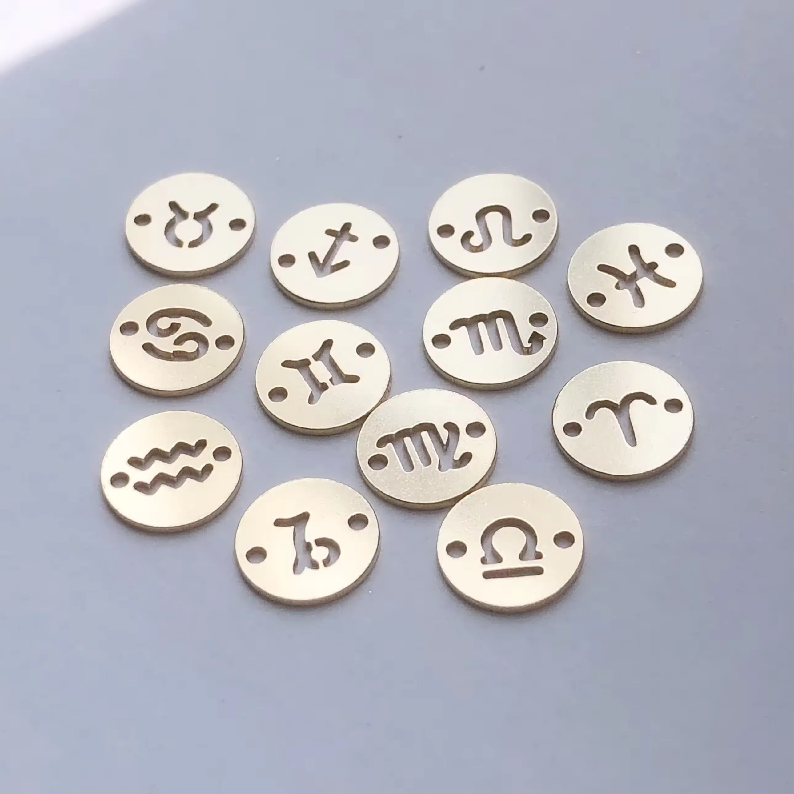 New Signs Of The Zodiac Pendant Connectors Jewelry Making Genuine Gold Filled Charms
