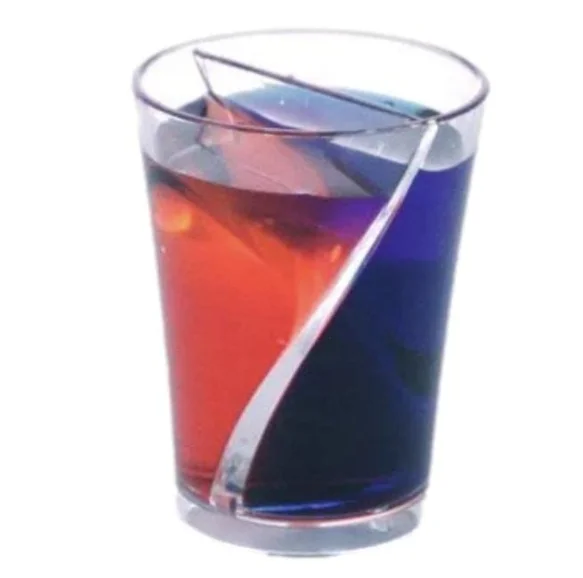 Twisted Split Shot Glasses Reusable Clear Plastic Shot Glasses