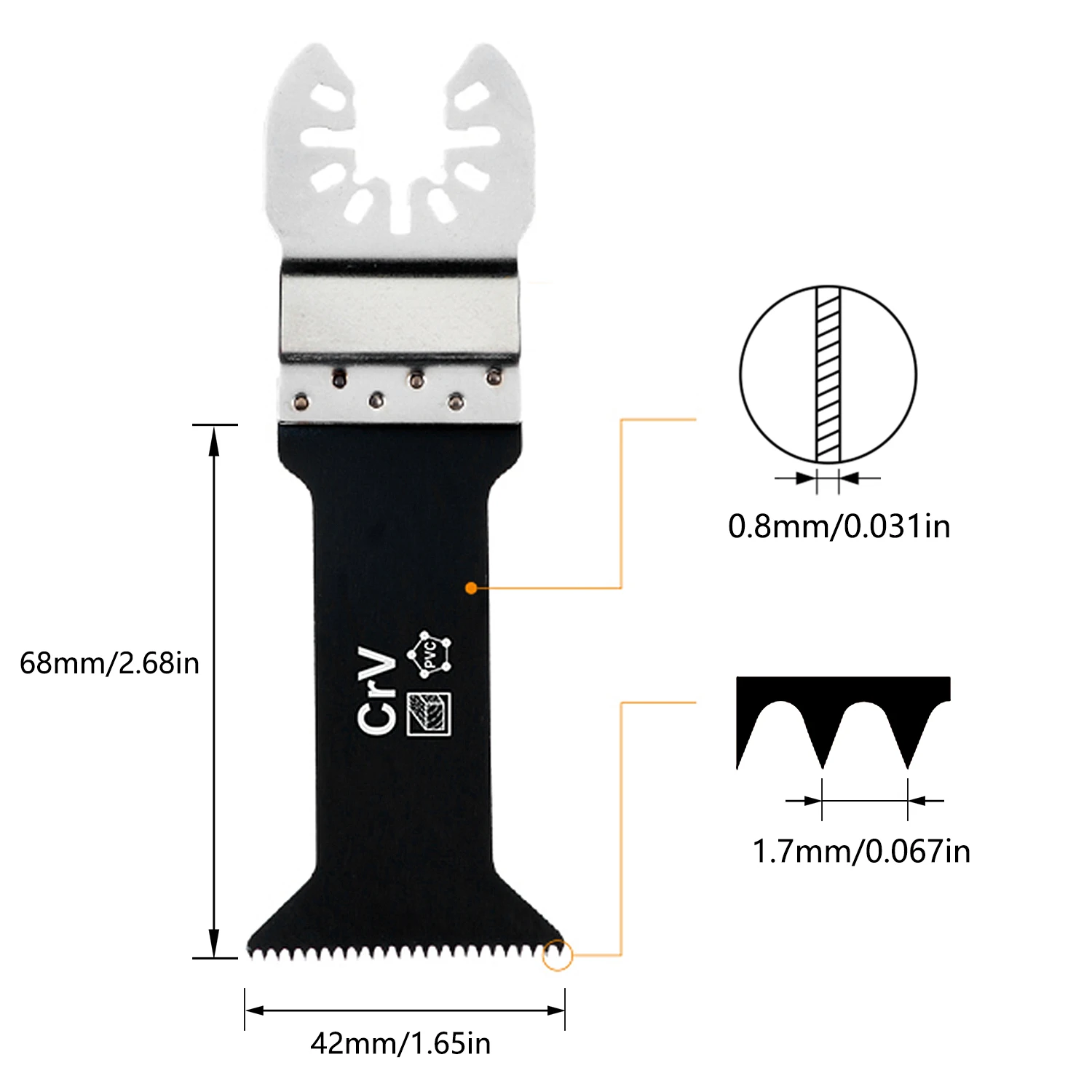 10PCS Pack Set Oscillating Saw Blades Wood Multitool Blades Quick Release HCS 42mm Multi Tool Blades Fit Most Models