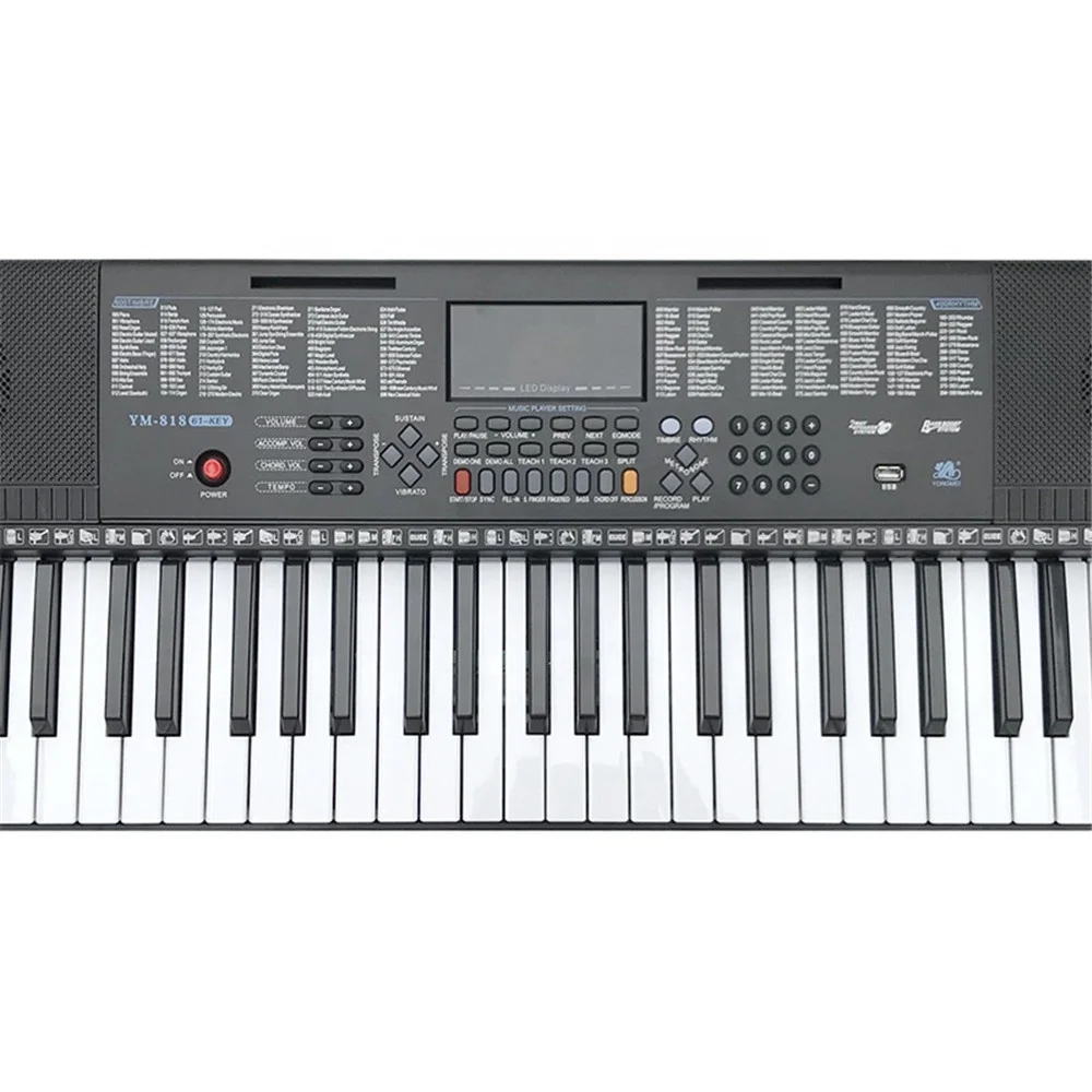 Новое поступление YM-818 61 Ключи Многофункциональная клавиатура электронного фортепиано клавишных