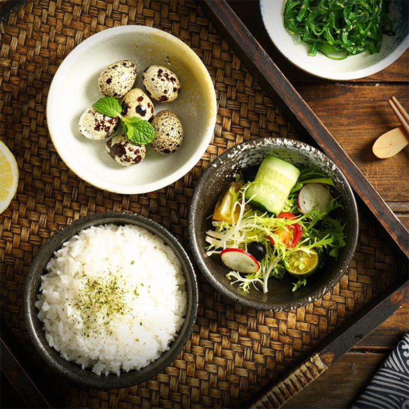 wholesale cheep price deep ceramic 4.7 inch rice bowl noodles bowls ware for japanese restaurant dining porcelain pottery bowl