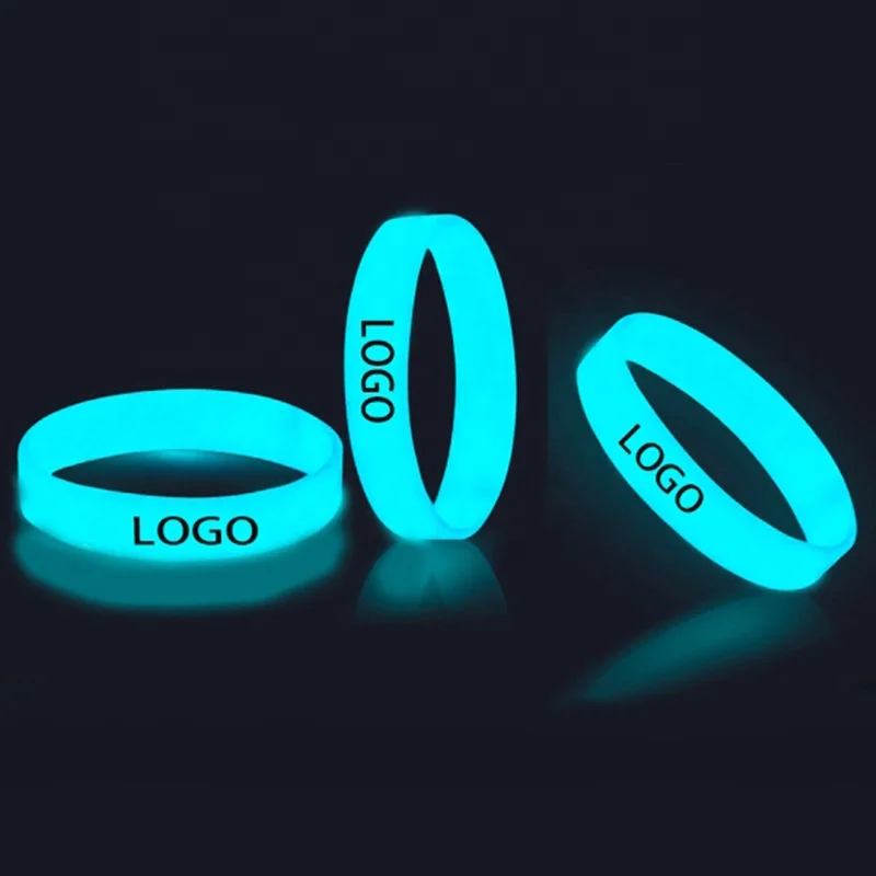 Custom Logo Glow Silicone Wristband Promotional Silicone Bracelet LED Bracelet Women Men Silicone Rubber Wristband