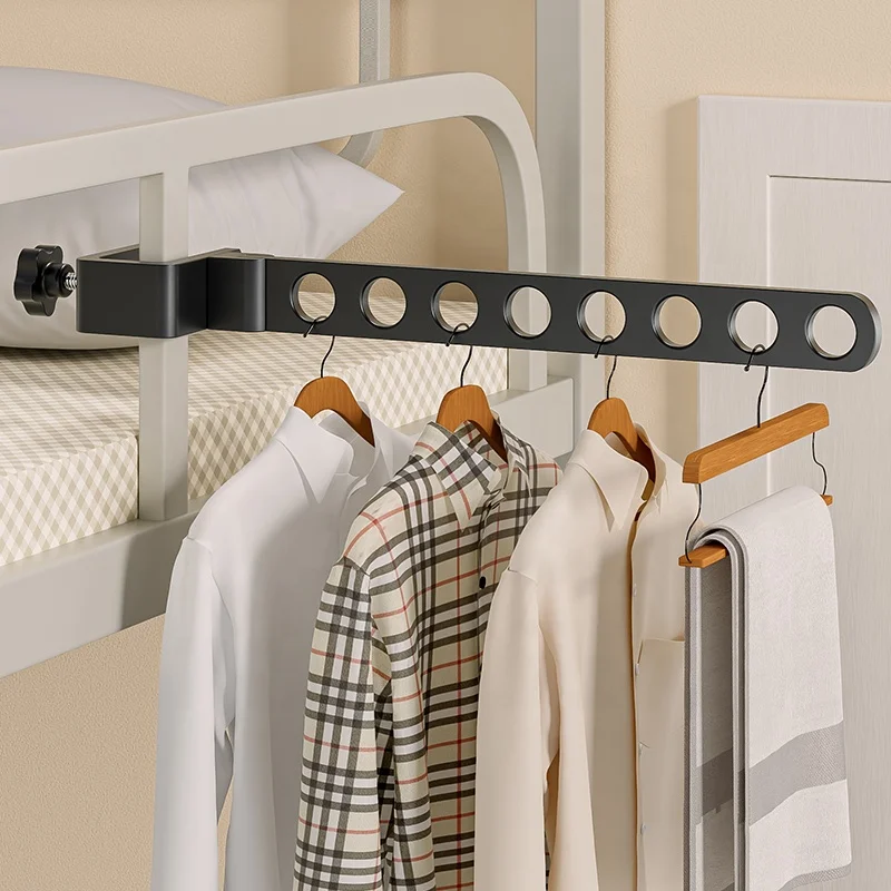 Black/white indoor outdoor fixed and rotating folding hanger rack no punching space saver Clothes Drying Rack