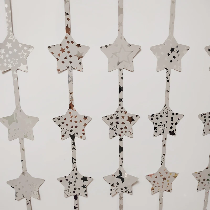 2.0c China factory direct customized star shaped metallic rain tinsel foil fringe curtain for party