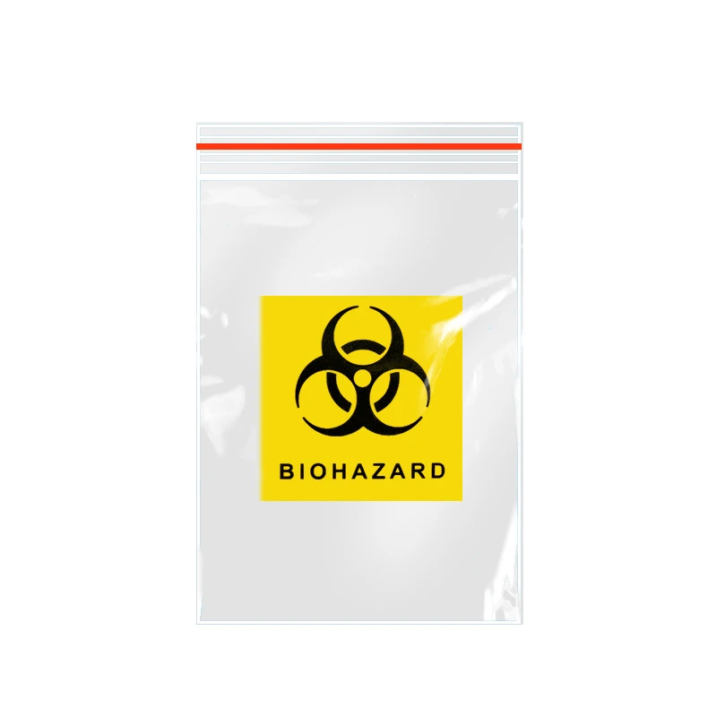 professional Manufacturer Custom plastic Biohazard bag  medical   Biohazard ziplock bags  specimen zip lock  bag with zipper
