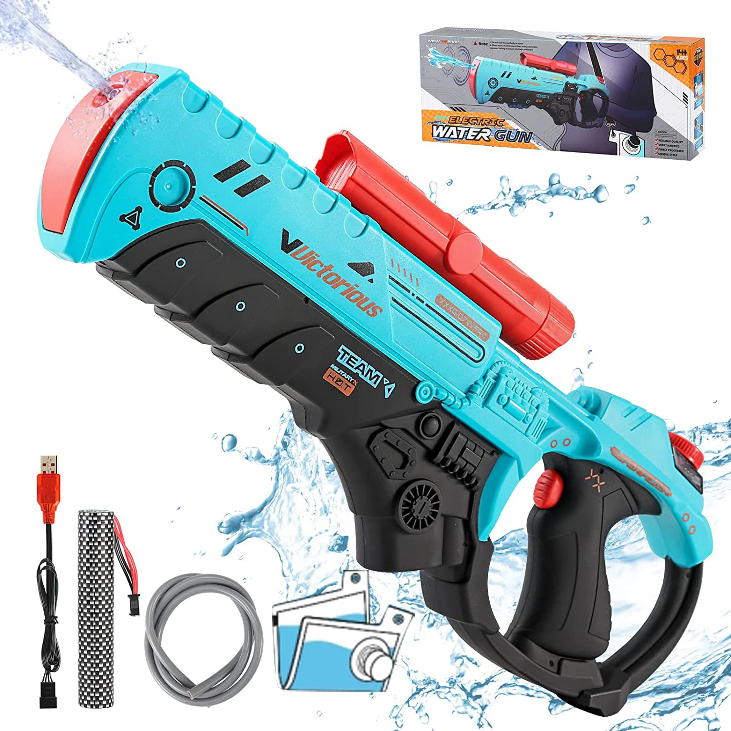 Backpack Electric Water Gun Squirt Gun Toys Automatic Battery Power Long Range Super Soaker Water Guns Outdoor Summer Toys