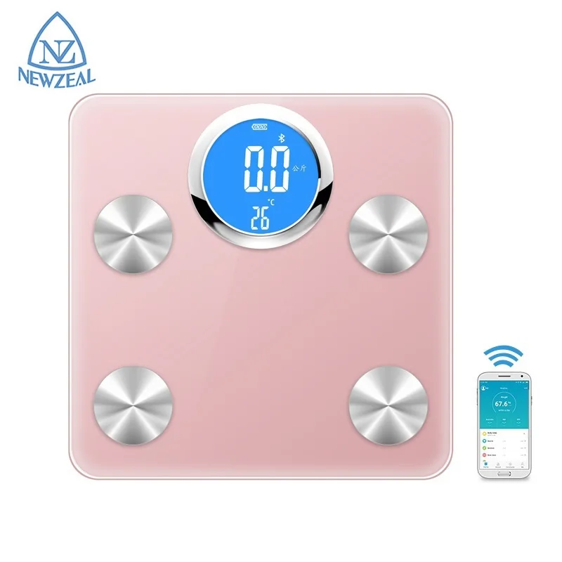 Low MOQ Smart Bath Body Fat Scale Bathroom Full LCD Blue Tooth Weighing Scale