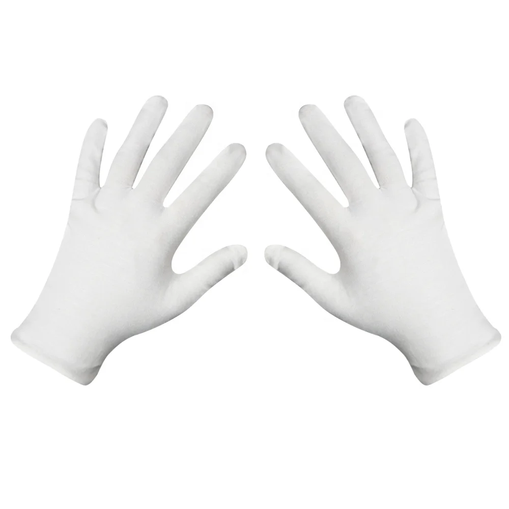 Wholesale Anti-Slip White Cotton Polyester Uniform Ceremonial Hand Gloves for Ceremonial Team Supplies