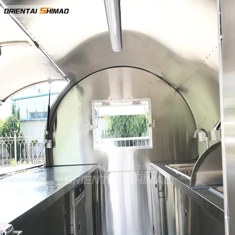 Мини концессий прицепу для Еды Тележка для кофе из Нержавеющей Стали продуктовый фургон