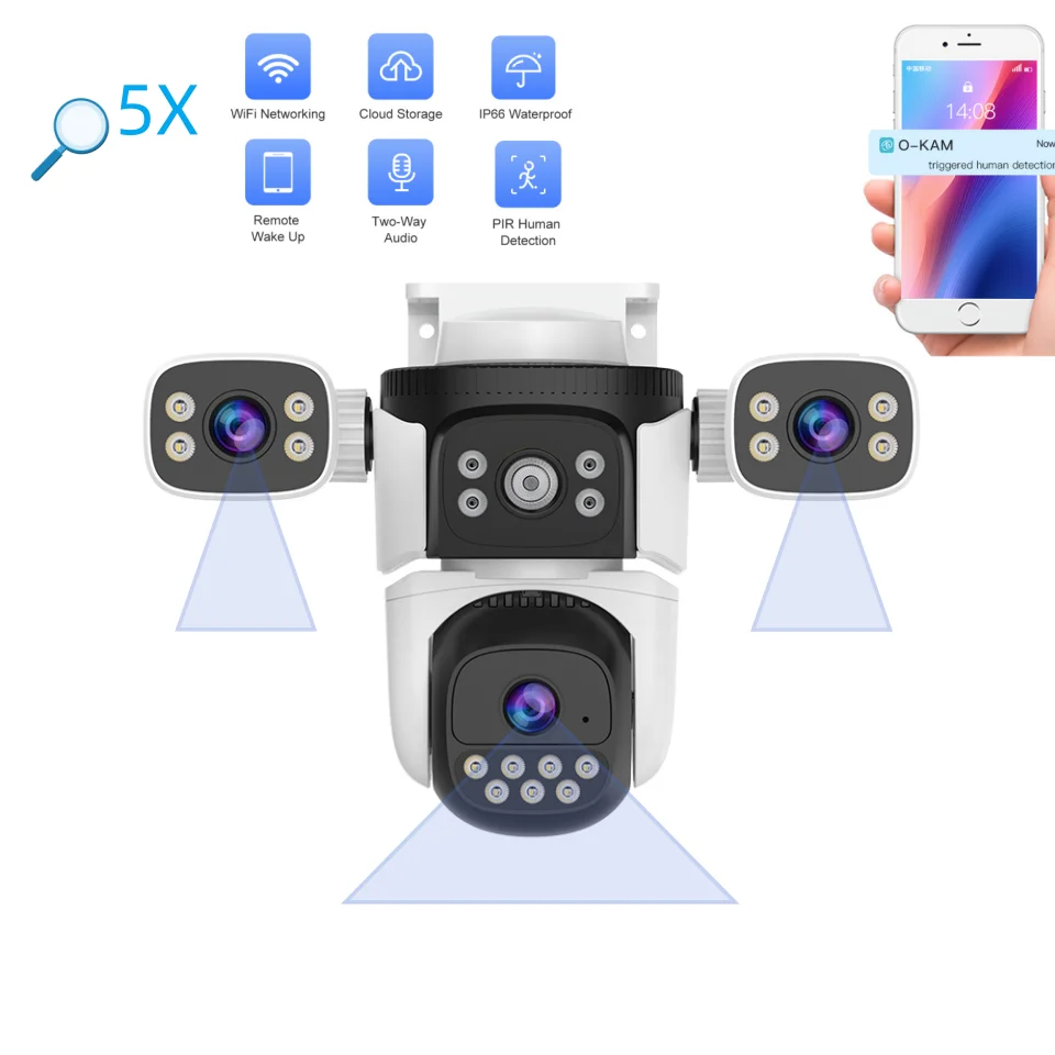 Hot Triple lens PTZ Outdoor CCTV IP Camera wireless outdoor dome ptz ip camera CS621SR CCTV Network Camera
